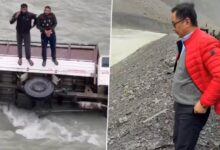 People were trapped in the river due to an accident, Union Minister Kiren Rijiju helped them